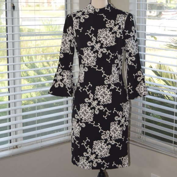Adrianna Papell Flare Sleeve Sheath Dress - Picture 5 of 8
